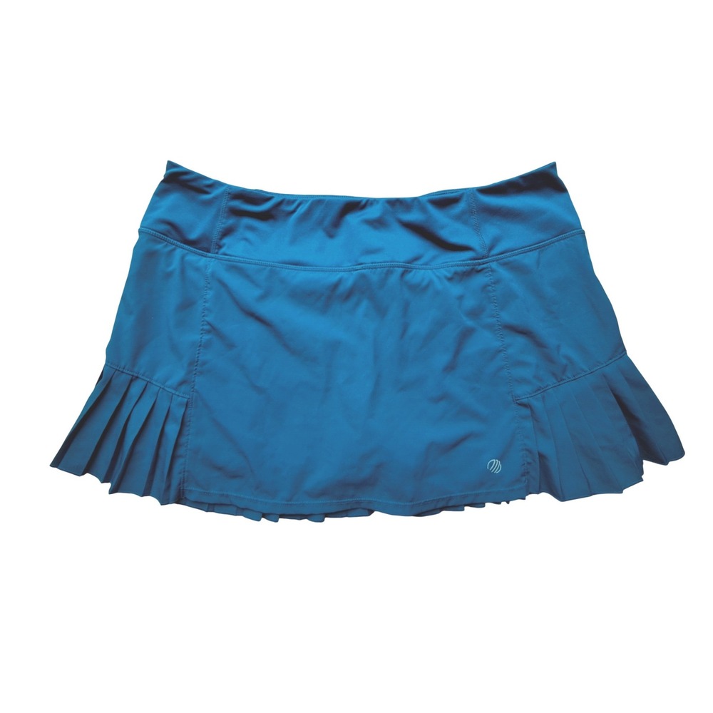 MPG Sport Women XL Teal Blue Pleated Back Athletic Tennis Golf Skort Shorts